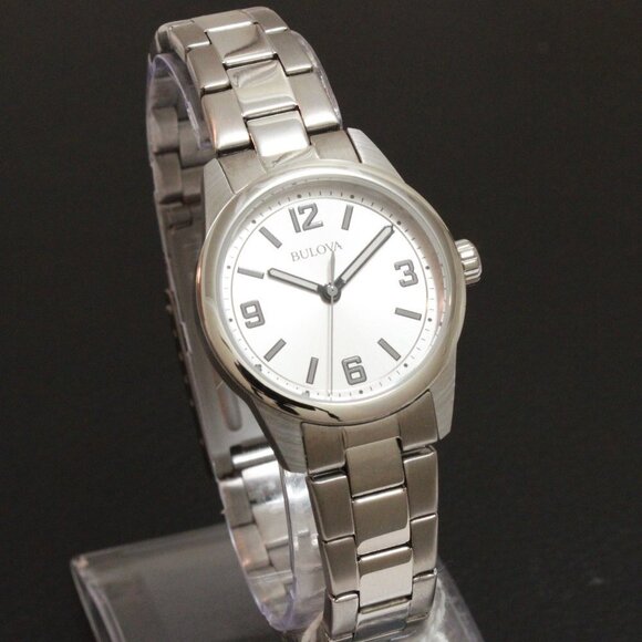 Bulova Casual Ladies Watch Silver Dial Arabic Numerals Stainless Bracelet 28mm - Picture 2 of 11